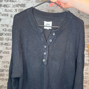 Aerie | women black knitted Henley sweater